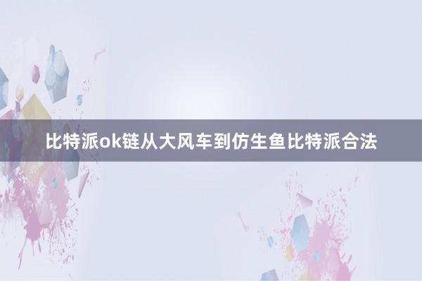 比特派ok链从大风车到仿生鱼比特派合法