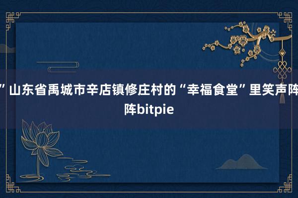 ”山东省禹城市辛店镇修庄村的“幸福食堂”里笑声阵阵bitpie