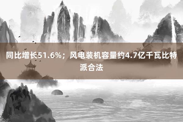 同比增长51.6%；风电装机容量约4.7亿千瓦比特派合法