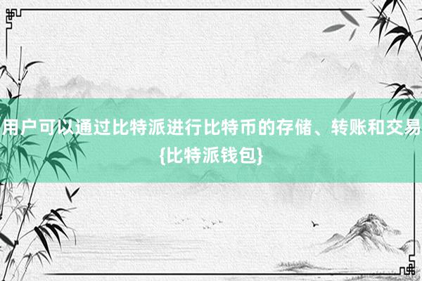 用户可以通过比特派进行比特币的存储、转账和交易{比特派钱包}