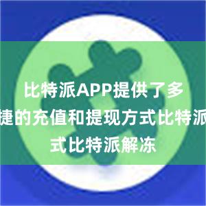 比特派APP提供了多种便捷的充值和提现方式比特派解冻