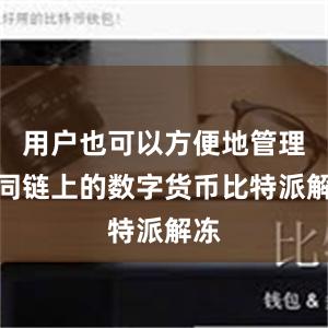 用户也可以方便地管理不同链上的数字货币比特派解冻