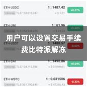 用户可以设置交易手续费比特派解冻