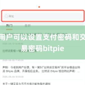 用户可以设置支付密码和交易密码bitpie