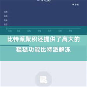 比特派聚积还提供了高大的粗糙功能比特派解冻